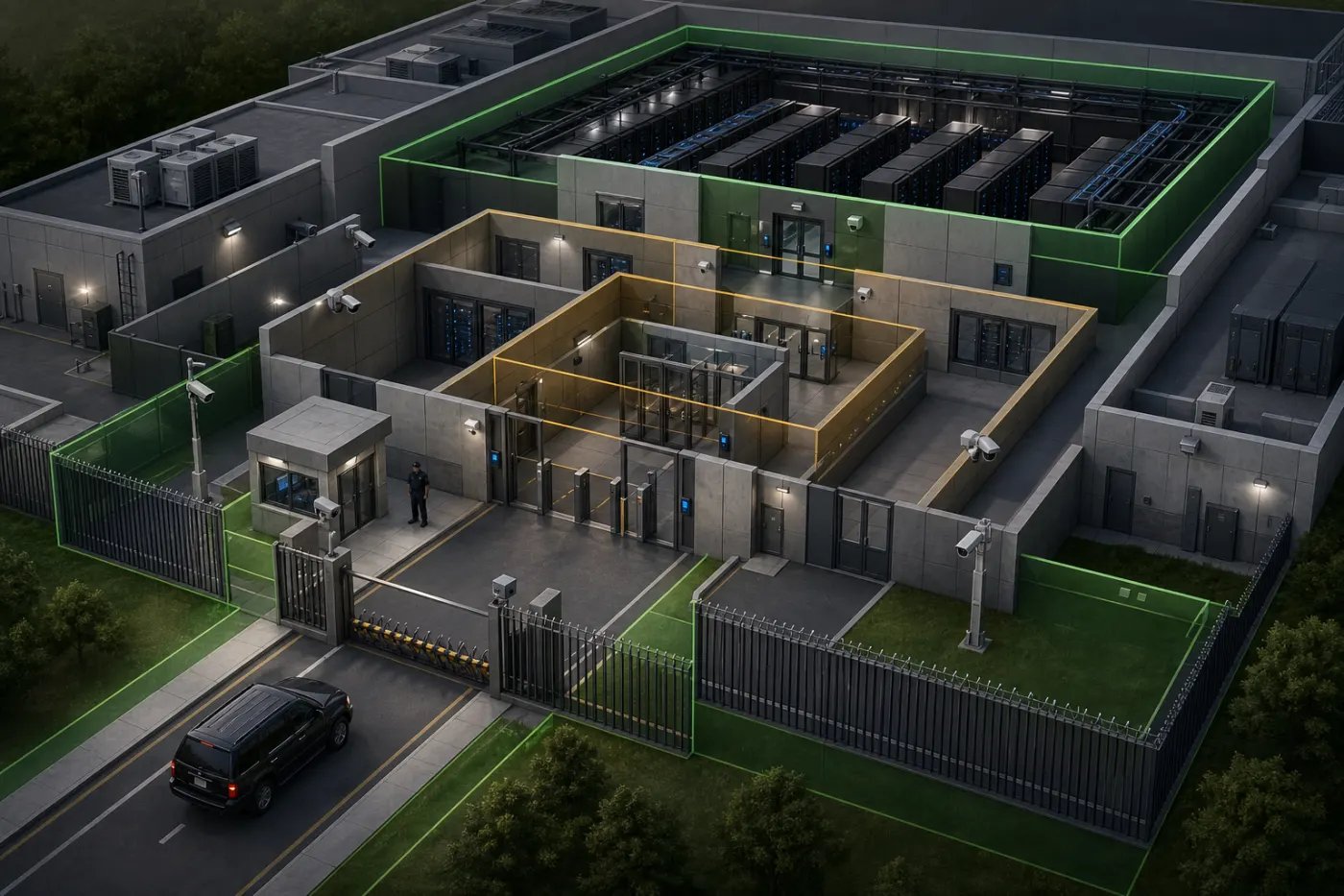 Physical Security Architecture for Data Centers: Defense in Depth from Perimeter to Critical Rooms